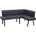 Eckbank Montreal Schwarz anthrazit 181 x 128 Langer Schenkel Links Taschenfederkern bo9824736
