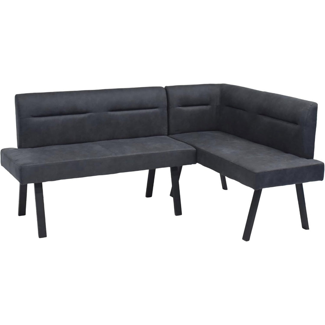 Eckbank Montreal Schwarz anthrazit 181 x 128 Langer Schenkel Links Taschenfederkern bo9824736