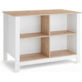 Kuecheninsel mit Arbeitsplatte Artisan Optik Kochinsel (B/H/T) Weiss eiche 124 x 90 x 75 cm 4 offene Faecher integrierter Sitzbereich tm1485590