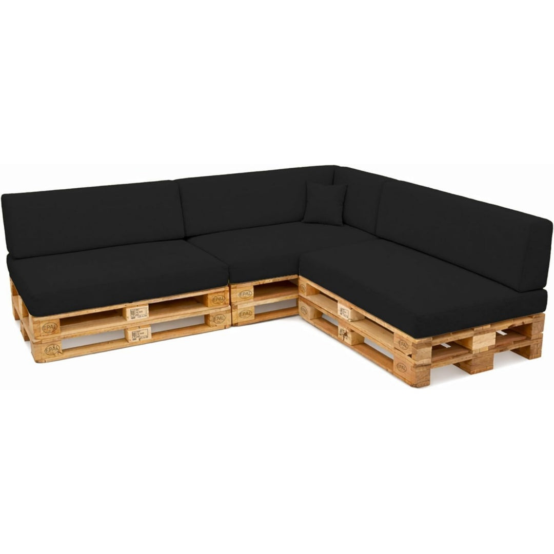 Palettenkissen Wasserabweisend Palettenauflagen mit abnehmbarem Bezug Palettenmoebel Palettensofa 8er Set Sitzkissen + Rueckenlehne Schwarz 120x80 ty0024785