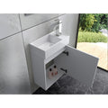 Waschbeckenunterschrank Mit Keramik Waschbecken Kompakter Badschrank Badezimmerschrank fuer kleine Baeder Gaeste WC Ohne Spiegel Armatur Weiss yq1319363