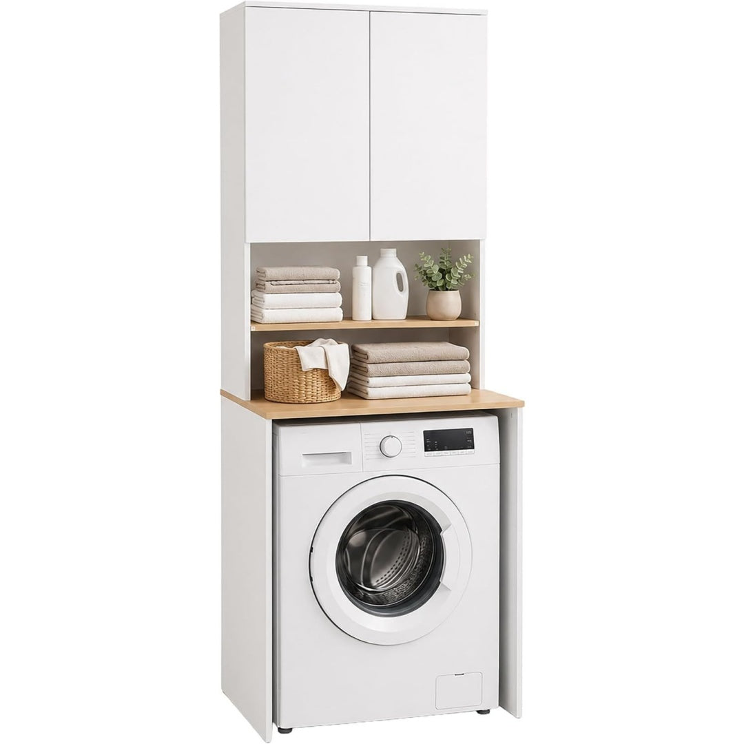 Waschmaschinenschrank Weiss natur 188,5 x 68 x 60 cm 4 Faecher HxBxT 188 td5369437