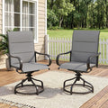 Gartenstuehle hochlehner 2er Set Grau 360 drehbar Drehstuehle Wetterfeste hc4340133