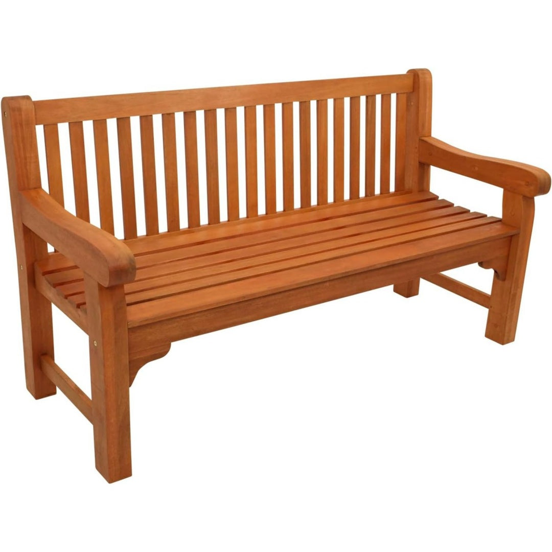Gartenbank Parkbank Coventry 3-sitzer Braun Eukalyptus geoelt extra stabil im englischen Landhausstil kp8543996