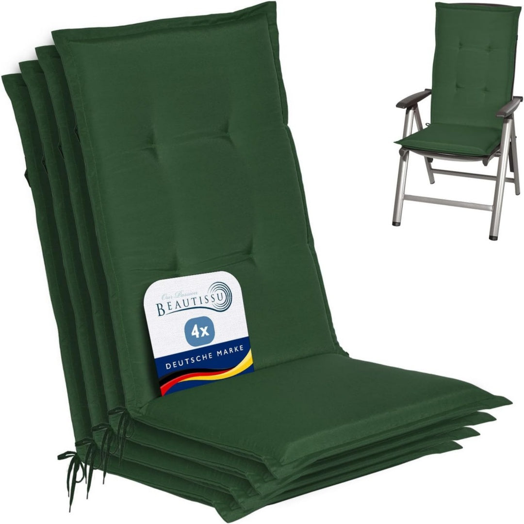 4er Set Gartenstuhlauflage fuer Hochlehner Gartenmoebel Sitzkissen weiche Polster Auflage Sitzpolster Stuhlauflage Fuellung Schaumkern Gartenpolster je5093923