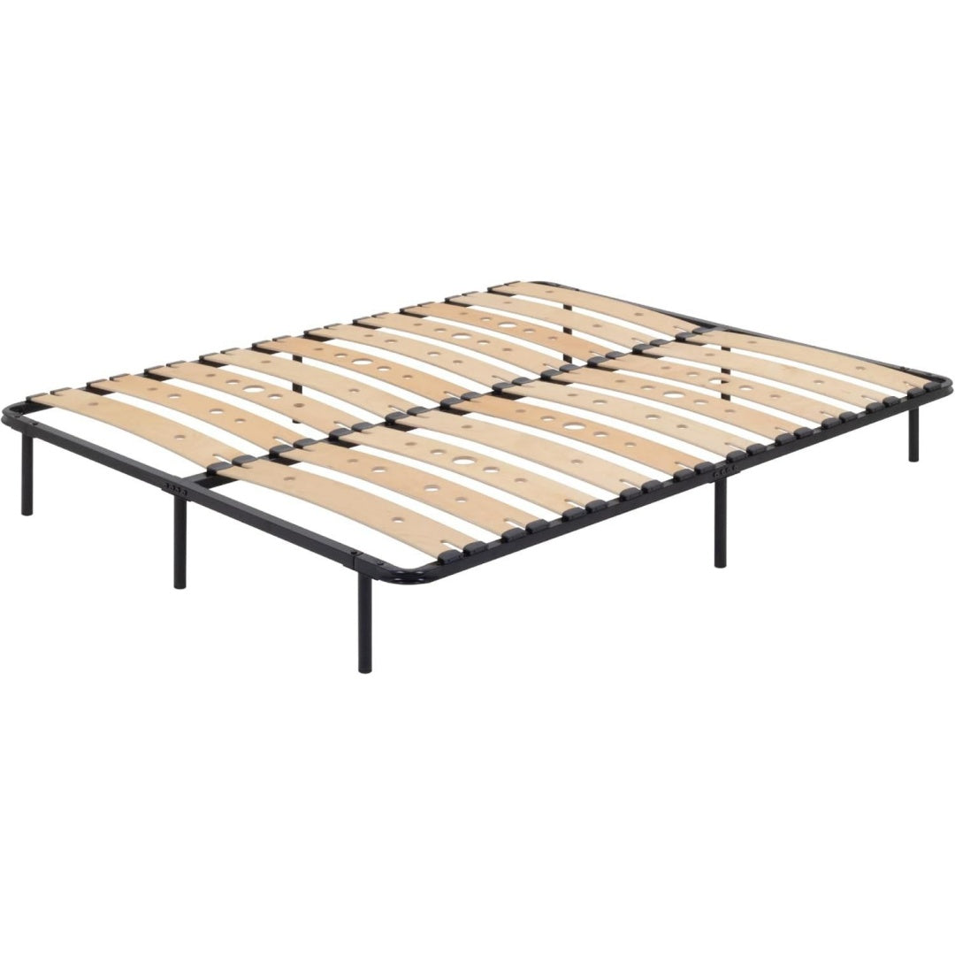 Metallbett Austen stabiles Bettgestell mit perforierten Latten aus Birkenholz fuer optimale Belueftung Schwarz 160x200 cm Gaestebett aus fn1707953