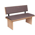 Sitzbank eiche 125x85x48 cm Eckbank oder Kuechenbank mit Lehne mit Polsterung fuer hohen Sitzkomfort xa9235562
