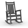 Ergonomischer Outdoor Barhocker Wetterfester HDPE Schaukelstuhl mit hoher Rueckenlehne Grau UV-bestaendig langlebig leicht zu reinigen fuer Garten oq5556963