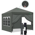 One-Touch Pop Up Pavillon Wasserdicht Stabil Winterfest mit Seitenteile Grau 3x3 Pop-Up Faltpavillon mit Schnellem Aufbau Gartenzelt fuer fp3619989