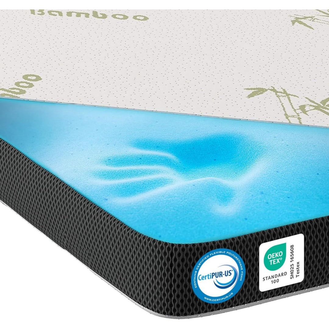 Gel Topper 180x200 cm H2 H3 Matratzentopper mit 7 cm Gel-Memory-Schaum KomfortKissen Matratzenauflage mit 3D-Luftstrom fa3708782