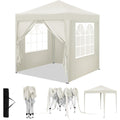 Faltpavillon Pop up Pavillon mit 4 Seitenwaenden UPF 50+ UV Schutz Beige 2x2m wasserdicht hoehenverstellbar yw3119763