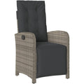 Gartensessel mit Fussteil Verstellbar Poly Grau rattan aq8085237