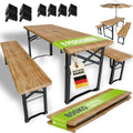 Bierzeltgarnitur Bichl 3-teilig klappbar - Gartenmoebel Set Biertisch 2 Bierbaenke - Festzeltgarnitur Camping Garnitur holz 170x46x77 cm ta2457114