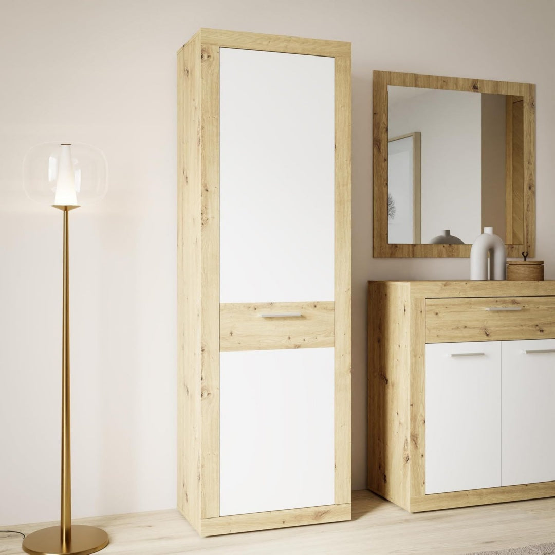 Garderobenschrank 60 Weiss moderner Flurschrank 1-tuerig gr4611733