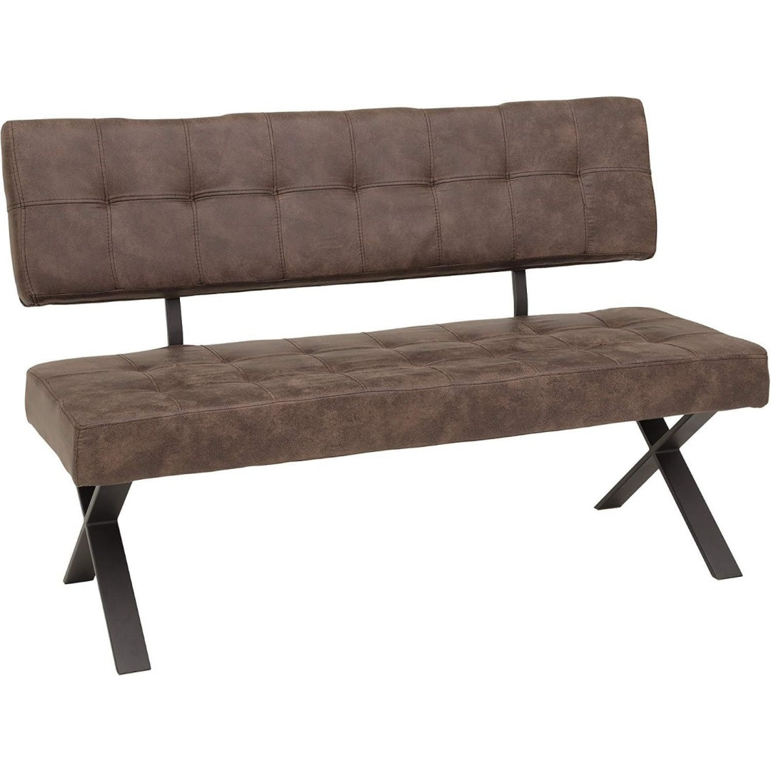 Tische Braun anthrazit 140x61x93 cm Sitzbank Esszimmerbank Donna mit Lehne kn8313444