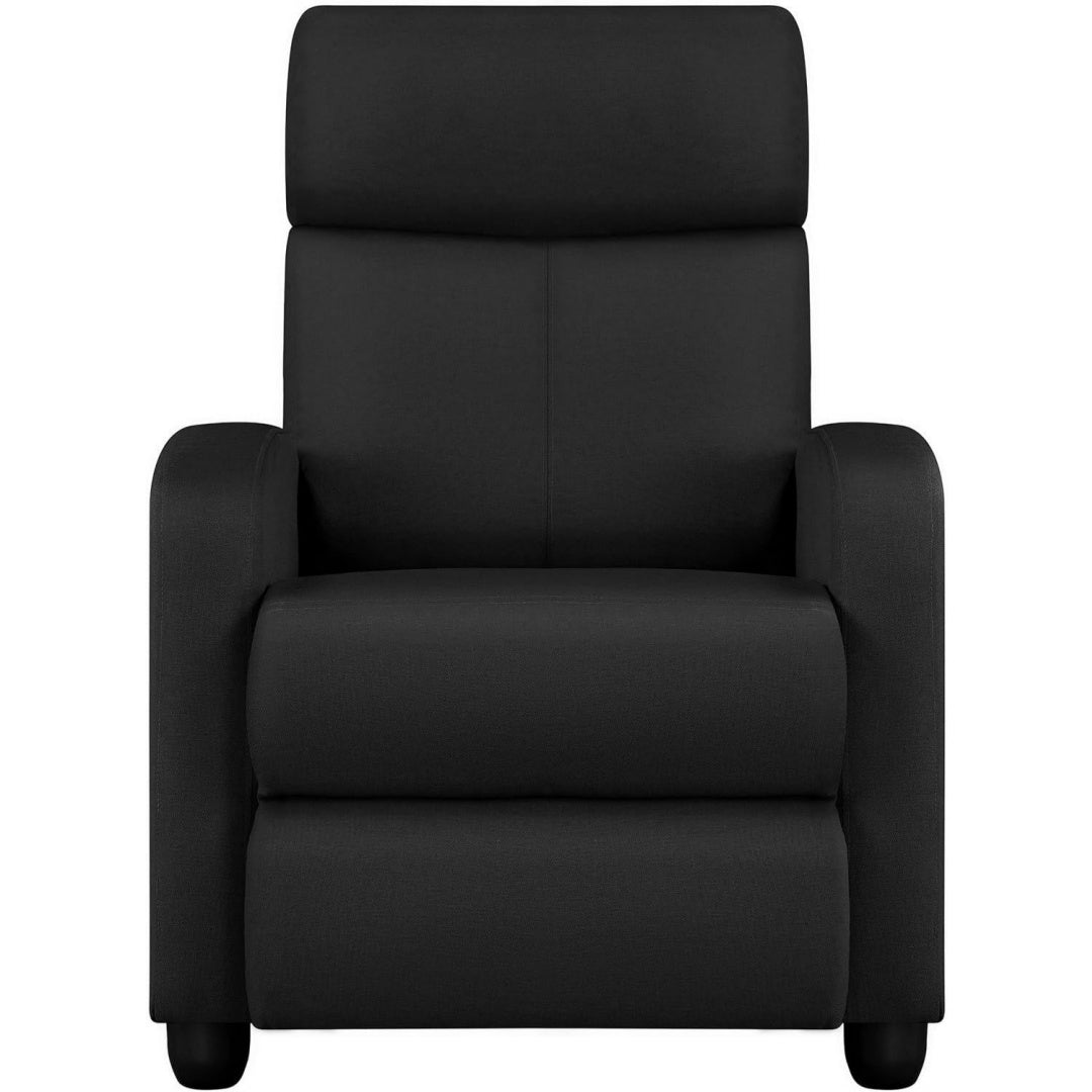 Relaxsessel mit verstellbarer Fussstuetze Schwarz Kunstleder sj1202938