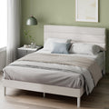 Polsterbett mit Kopfteil - 30 cm Hohes Bett mit Lattenrost aus - Kompakte Verpackung Einfache Montage - Cremeweiss Weiss holz 140x200 cm vq6158660