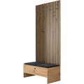 Garderoben-Set Melire IV eiche Schuhschrank + Lamellen Paneel mit Kleiderhaken + Gepolstertes Paneel/Wandpaneel Flurgarderobe xi4601212