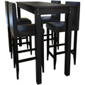 Barset Bartisch mit 4 Barhockern Schwarz at5975751