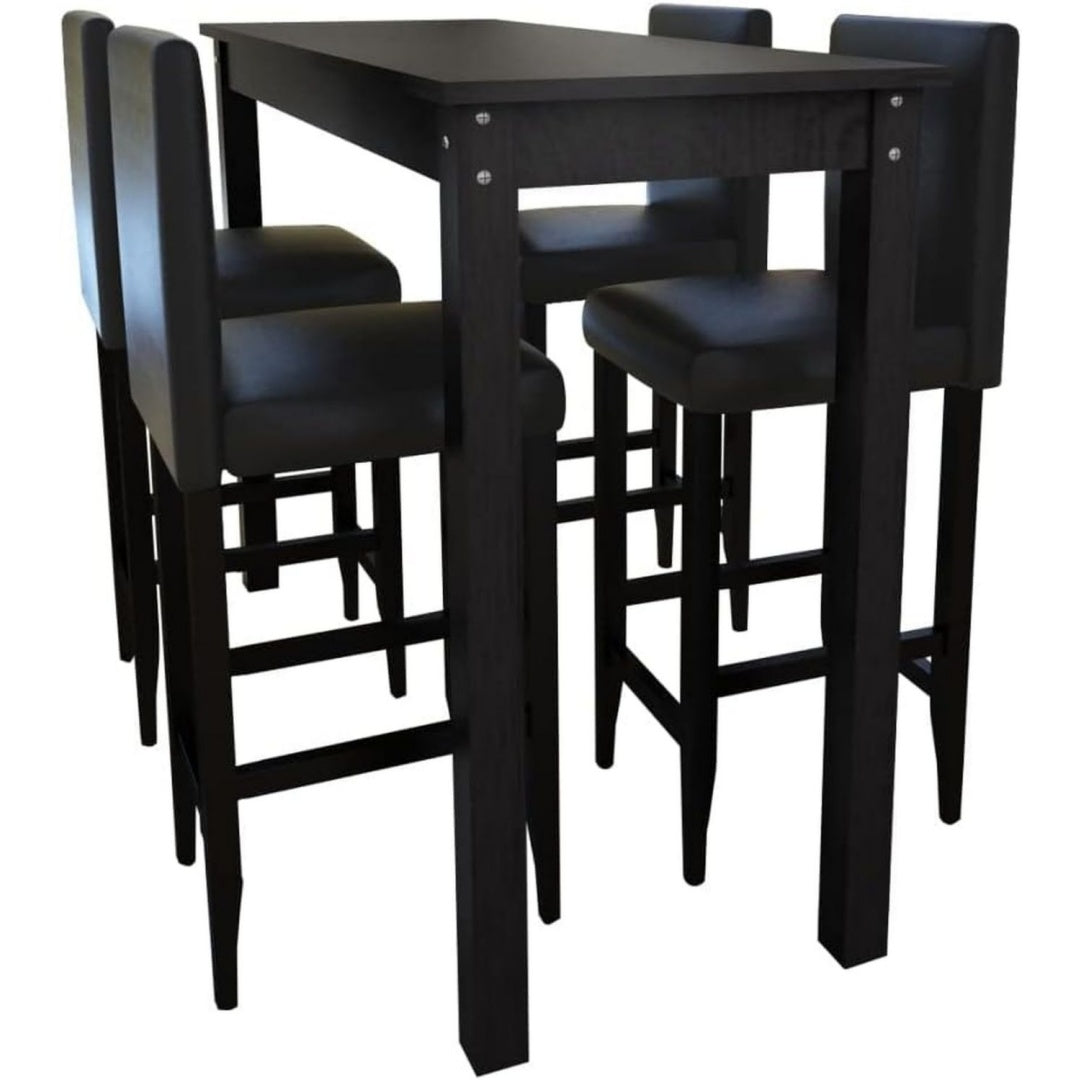 Barset Bartisch mit 4 Barhockern Schwarz at5975751