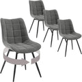 Esszimmerstuehle 4er Set drehbar Grau dunkelgrau gepolstert Samtbezug qe1685534