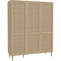 Schrank 165 eiche Kleiderschrank im Boho Stil mit 3 Tueren Kleiderstange vz5608160