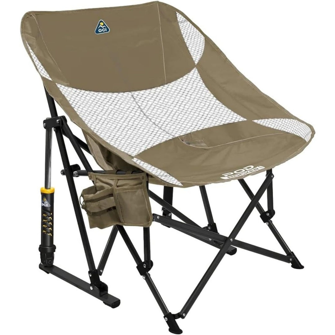 Pod Rocker Elite Faltbarer Campingstuhl mit Schaukelfunktion Relax-Sitzposition mit breiter Sitzschale bis 130 kg belastbar Klappbar rx3195916