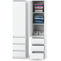 Kleiderschrank 40 cm breit Modularer Mehrzweckschrank Grifflos Design Hochschrank mit Schubladen Tueren Schmaler Vorratsschrank fuer af7535064