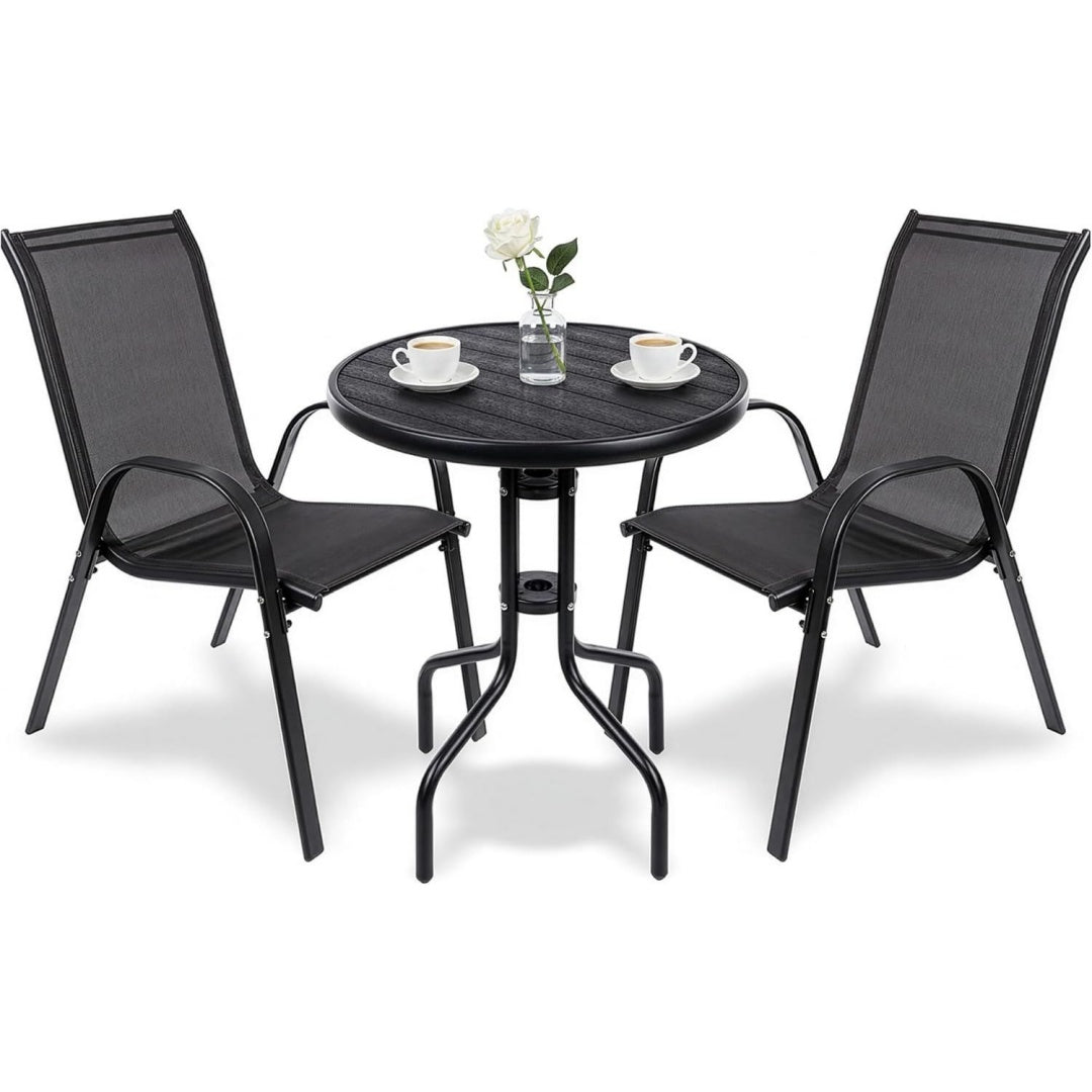 Balkonmoebel Set Fuer Kleinen Balkon Wetterfest Gartenmoebel 3-teilig Aus Metall Outdoor Sitzgruppe Mit Tisch Und 2 Stuehlen Balkonmoebel 2 Personen ze3535559