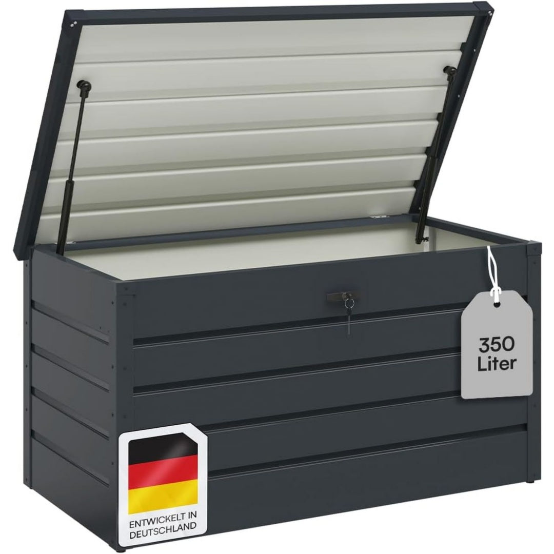 Gartenbox anthrazit 120x62x63 cm aus verzinktem 350 Liter aus Metall li5373810